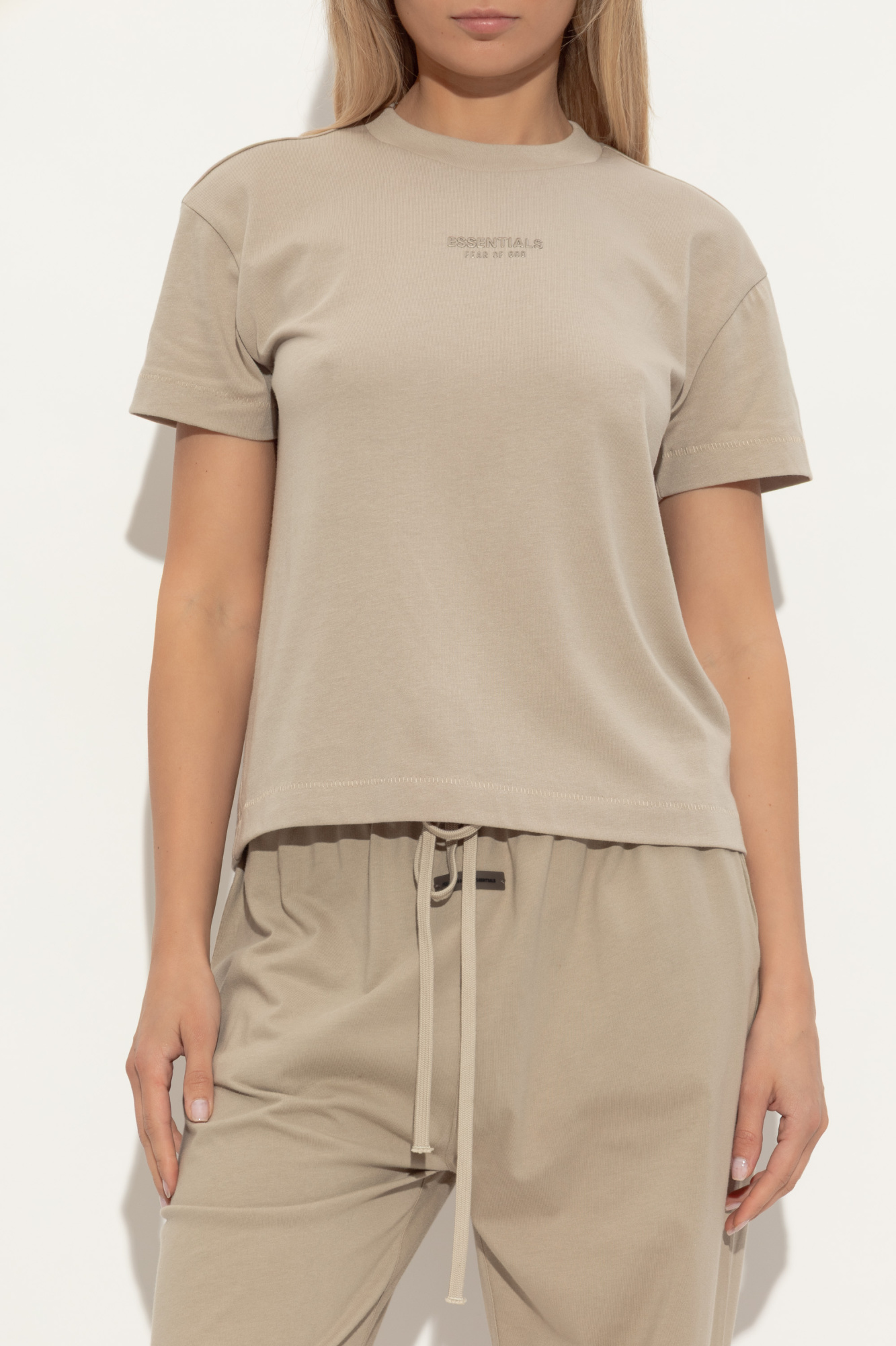 Beige T-shirt with logo Fear Of God Essentials - Vitkac AS